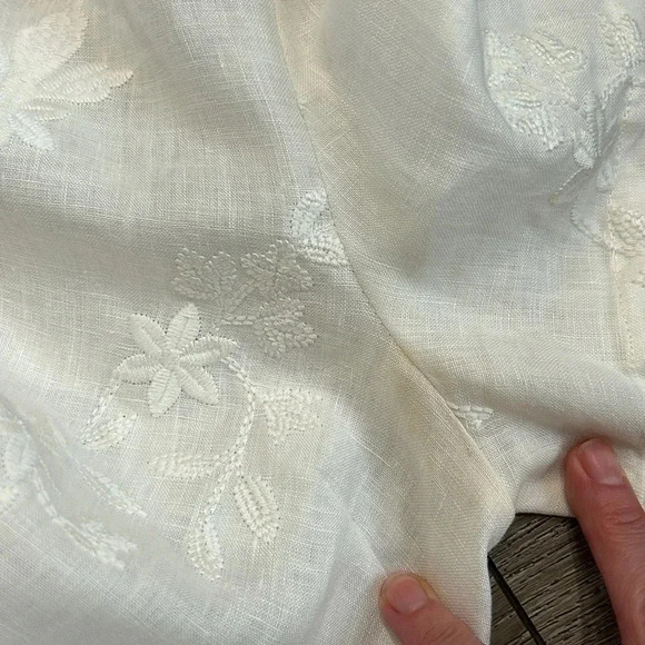White shortsleeve all over embroidered dress - Picture 3 of 5